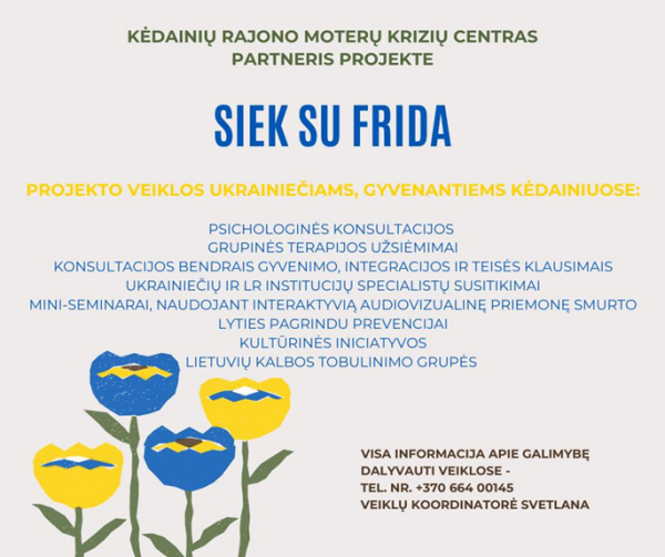 Ukrainiečiai, gyvenantys Kėdainių rajono savivaldybėje, kviečiami dalyvauti projekto veiklose