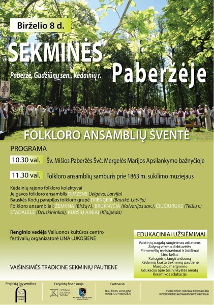 Kviečiame susitikti Sekminių šventėje Paberžėje