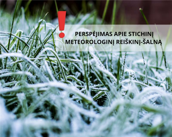 Lietuvos hidrometeorologijos tarnyba perspėja apie stichinį meteorologinį reiškinį – šalną