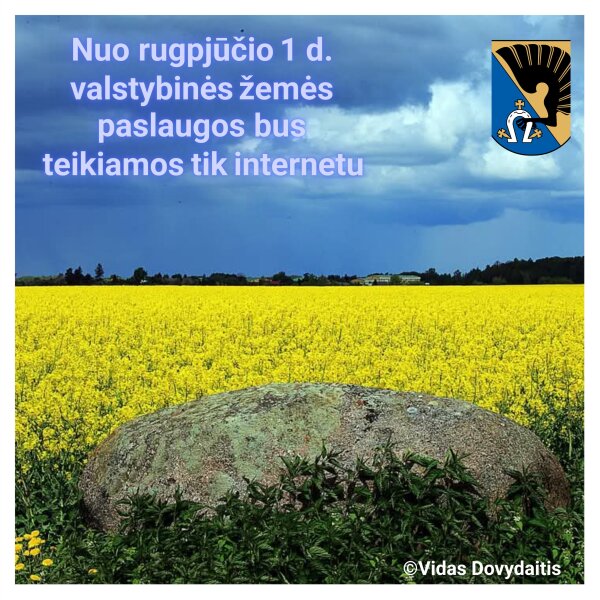 Nuo rugpjūčio 1 d. valstybinės žemės paslaugos bus teikiamos tik internetu