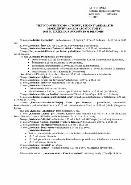 UAB „Kėdbusas“ informacinis pranešimas: keičiasi kai kurių miesto ir priemiestinių autobusų...