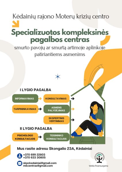 Aktuali informacija smurto pavojų ar smurtą artimoje aplinkoje patiriantiems asmenims!