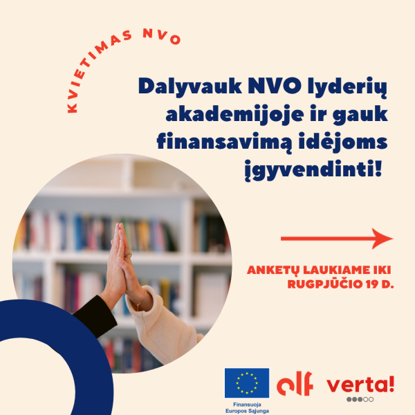 Ieškote finansavimo savo NVO? Norite spręsti savo bendruomenės problemas, tačiau trūksta žinių?...