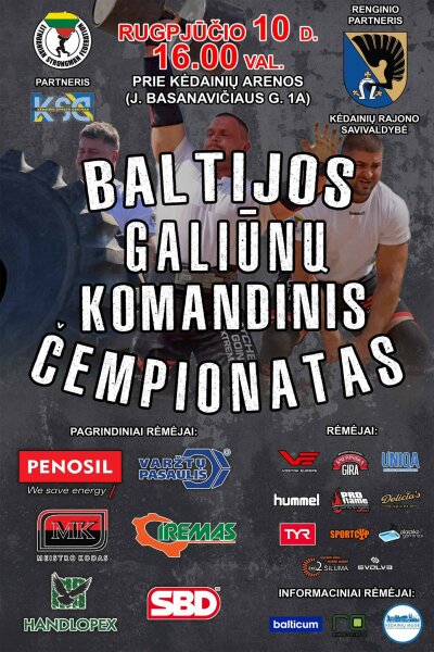 Kėdainiuose vyks Baltijos galiūnų komandinis čempionatas! 