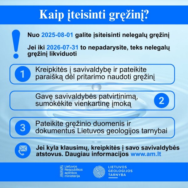 Kaip įteisinti vandens gręžinį?