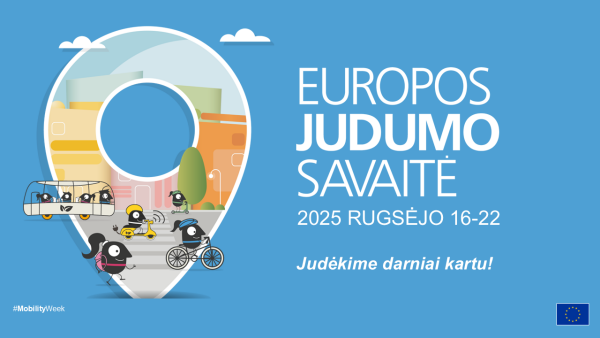 Rugsėjo 16–22 d. – Europos darnaus judumo savaitė. Kviečiame prisijungti!