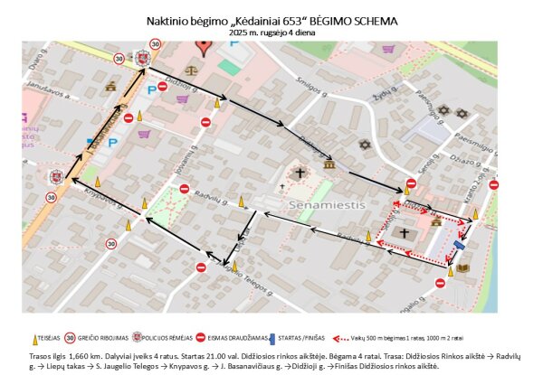 Dviračių žygio ir bėgimų metu bus ribojamas transporto priemonių eismas