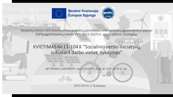 Kviečia teikti projektus pagal kvietimą Nr. 11-104-K „Socialinio verslo iniciatyvų, sukuriant...