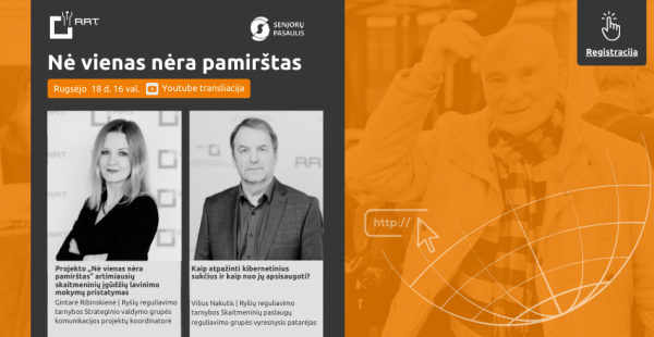 Projektas „Nė vienas nėra pamirštas“  ir vėl Jus kviečia į nuotolinę paskaitą!