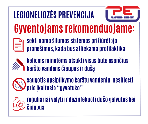 Nuo šiandien vandens sistemose bus vykdoma legioneliozės profilaktika: ką turėtų žinoti gyventojai?