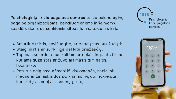 Psichologinių krizių valdymo paslaugos Lietuvoje – nemokamu telefonu 1815