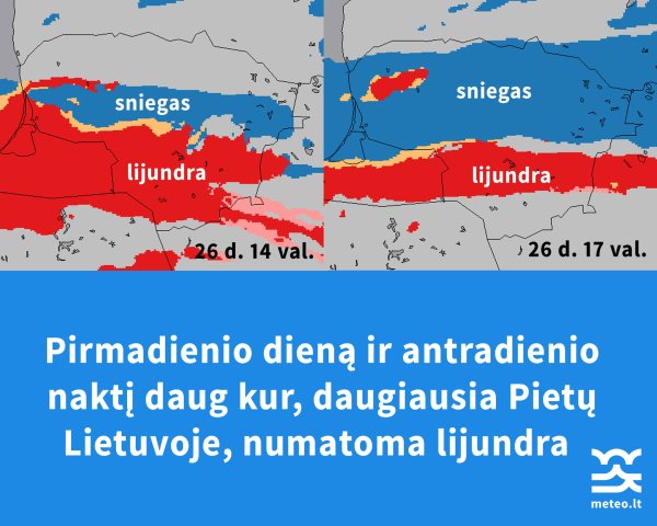 Lietuvos hidrometeorologijos tarnyba perspėja apie lijundrą