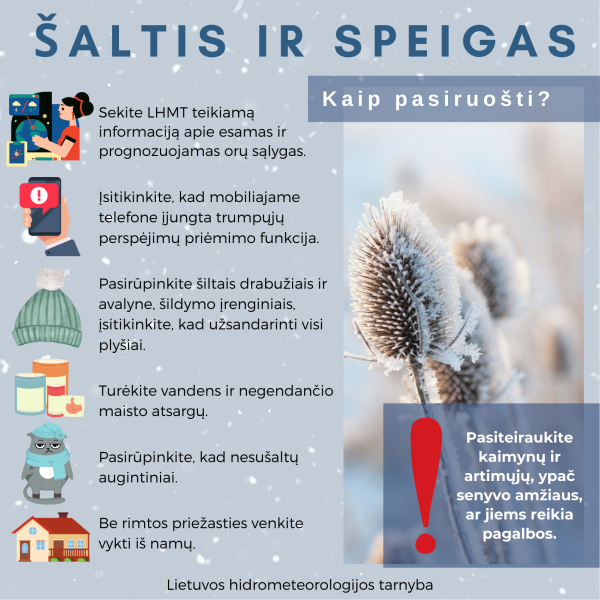 Dėmesio! Prognozuojami itin šalti orai – rekomendacijos gyventojams