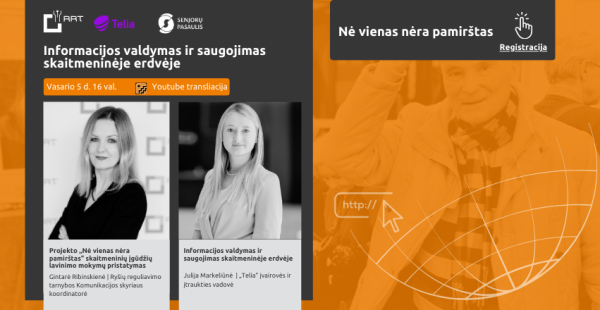 „Nė vienas nėra pamirštas“ kviečia į nuotolinę paskaitą: Informacijos valdymas ir saugojimas...