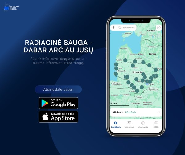 Radiacinės saugos centras pristato mobiliąją programėlę!