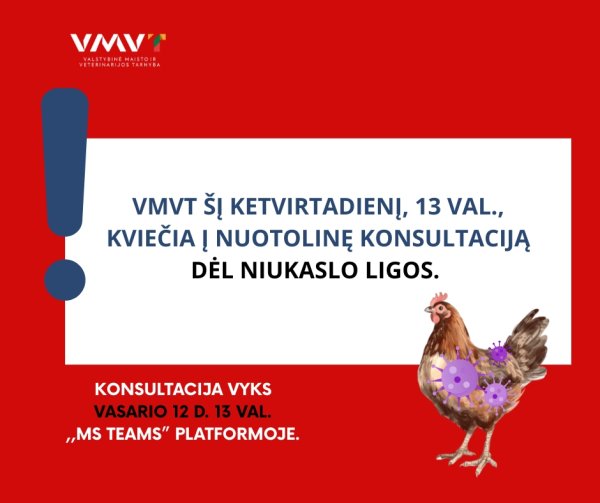 Kviečiame į VMVT nuotolinę konsultaciją dėl Niukaslo ligos