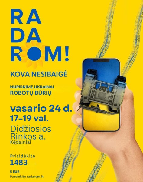 Šiandien – vienybės ir paramos Ukrainai akcija „Radarom“ Kėdainiuose