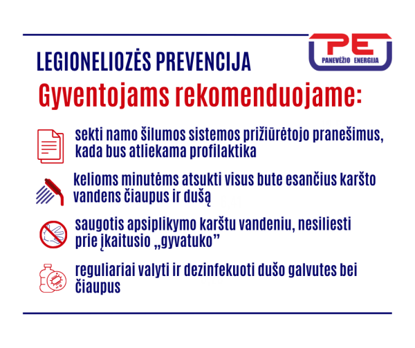 Bus vykdoma legioneliozės profilaktika: ką  būtina žinoti ir daryti?