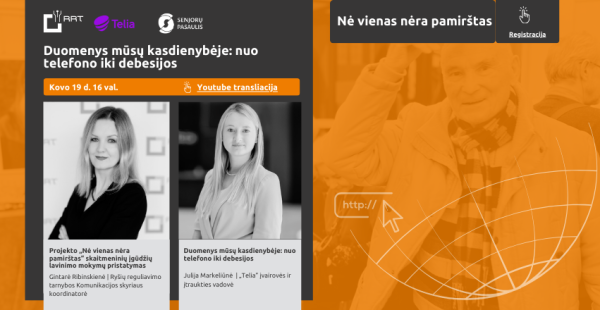 Projektas „Nė vienas nėra pamirštas“ ir vėl kviečia į nuotolinę paskaitą „Duomenys mūsų...