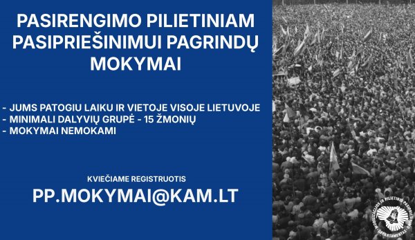 Kviečiame įstaigų darbuotojus į nemokamus Mobilizacijos ir pilietinio pasipriešinimo departamento...