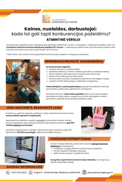 Kainos, nuolaidos, darbuotojai: kada tai gali tapti konkurencijos pažeidimu? 