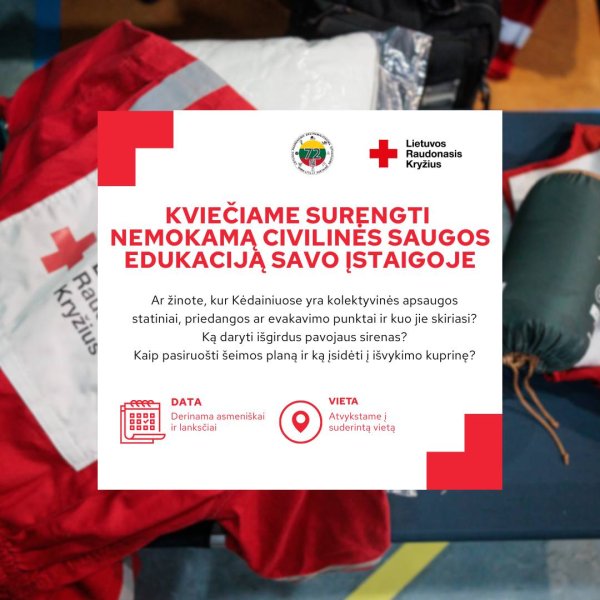 Lietuvos Raudonasis Kryžius kasdien moko žmones, kaip tinkamai elgtis ir būti pasiruošus...