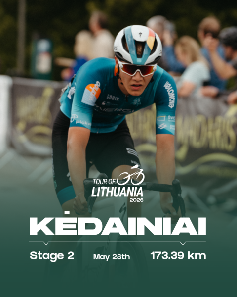 Dviračių lenktynių „Tour of Lithuania 2026“ II etapas – Kėdainiuose (tiesioginė transliacija)
