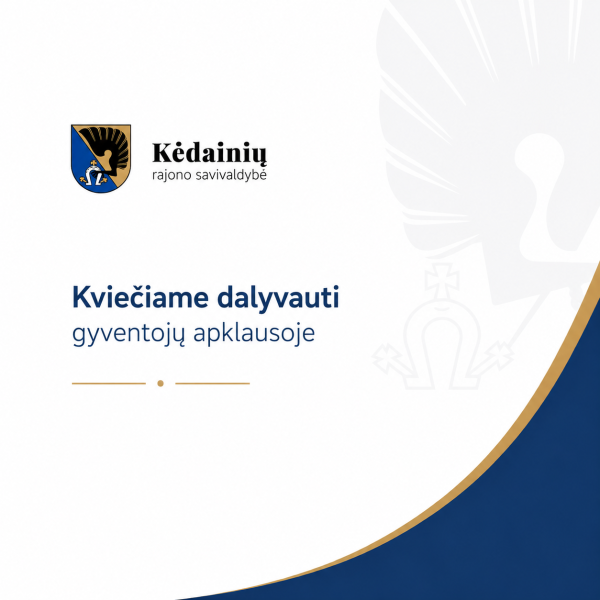 Kviečiame dalyvauti gyventojų apklausoje ir įvertinti Jus aptarnaujančios seniūnijos darbą