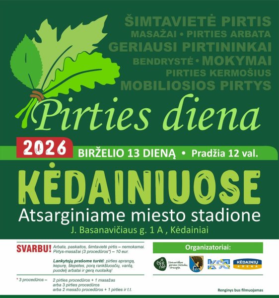 Kviečiame visus pirties mylėtojus ir smalsuolius į išskirtinę Pirties dieną!