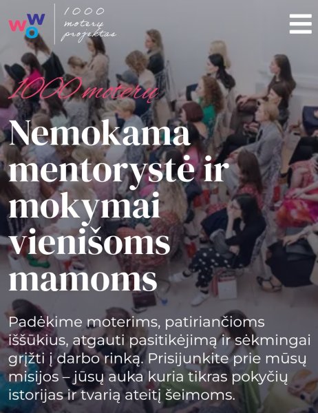 Kviečiame dalyvauti iniciatyvoje „1000 moterų projektas“
