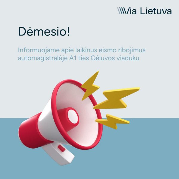 „Via Lietuva“ informuoja: liepos 23–24 dienomis automagistralėje Vilnius–Kaunas–Klaipėda (A1)...
