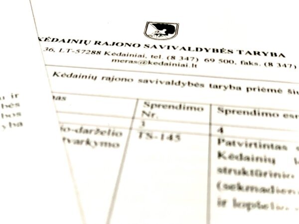 2026 m. birželio 26 d. Kėdainių rajono savivaldybės taryba priėmė norminius teisės aktus