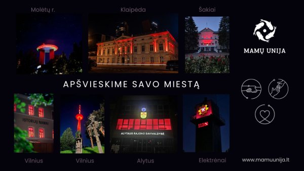 Kėdainiai jungiasi prie solidarumo akcijos – pastatai nušvis raudonai!