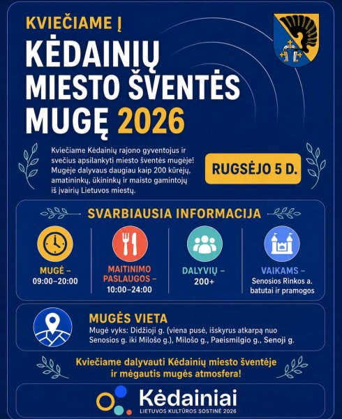 Kviečiame į Kėdainių miesto šventės mugę!