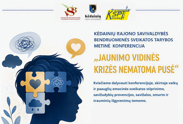 Kviečiame į Kėdainių rajono savivaldybės bendruomenės sveikatos tarybos konferenciją ,,Jaunimo...