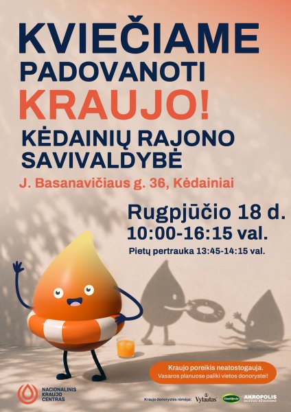 Kviečiame padovanoti kraujo – jūsų pagalba gali išgelbėti gyvybę!